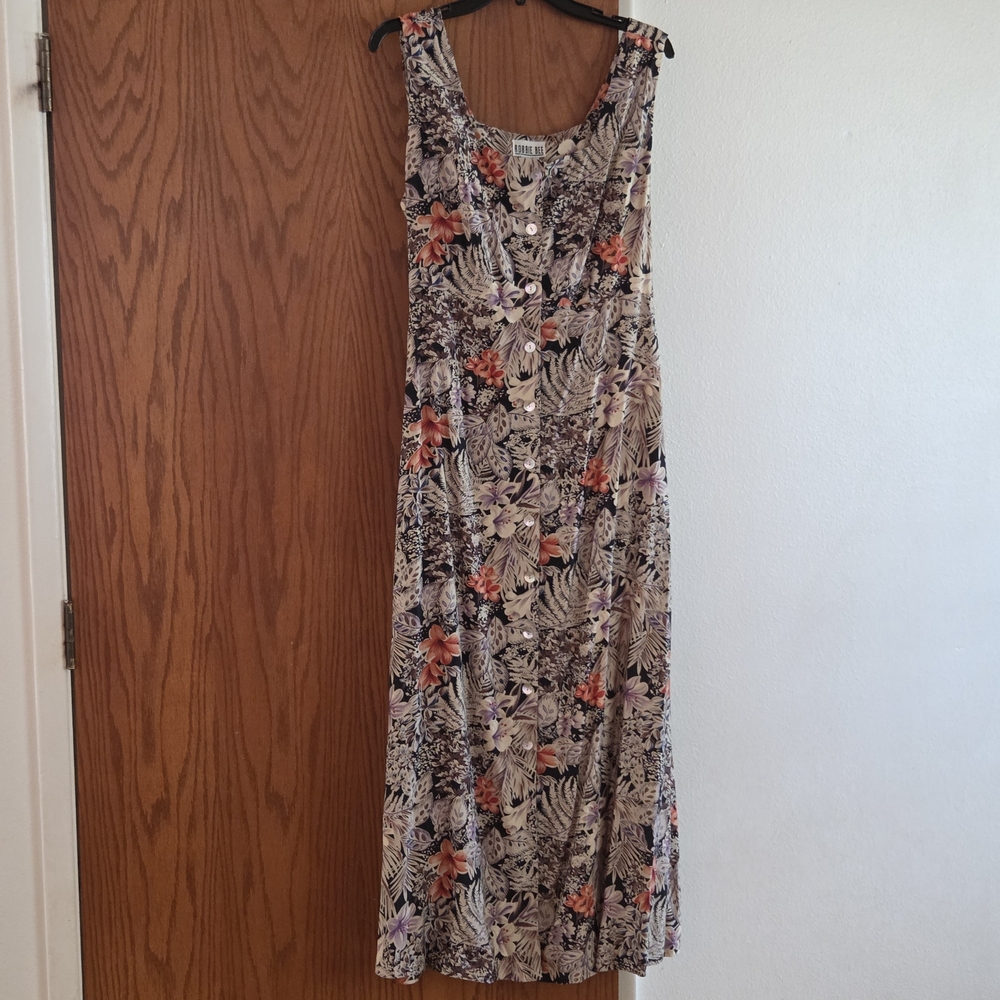 Vintage Robbie Bee Sleeveless Button Front Sun Dress 12